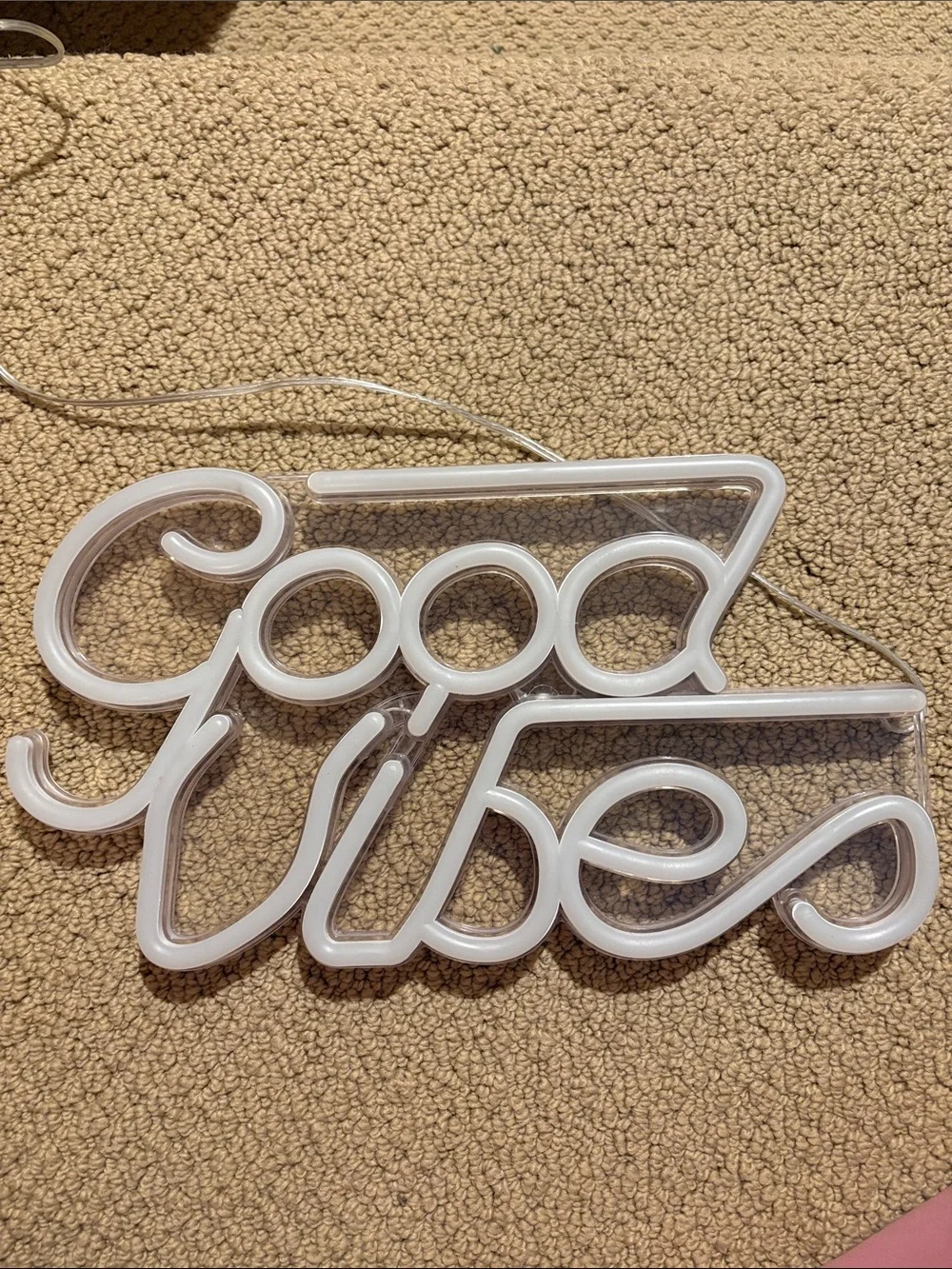 Good Vibes White LED Neon Wall Sign - Home Wall Decor